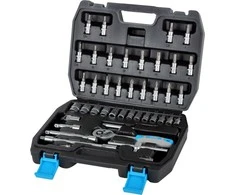 Mega Rinkinys 46 galvučių ir antgalių rinkinys 1/4'', 4-14 mm