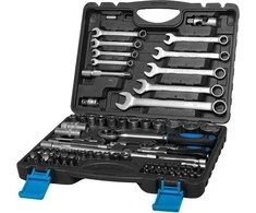 Mega Rinkinys 82 galvučių rinkinys 1/2", 1/4", 4-32 mm su plokščiu raktu 8-22 mm