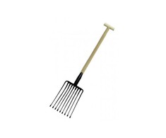 Widły Bulvių šakutė 9z, 240 mm pločio, su medine rankena, t100