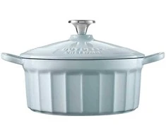 Mellow Yellow Mellow Geltona BUYDEEM emaliuoti ketaus puodai 2,9 l, modelis CP521, spalva balta mėlyna