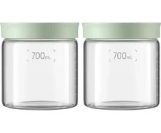 Mellow Yellow BUYDEEM stikliniai indeliai 700 ml su dangteliu, žalsvos spalvos, modelis CS1014