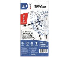 Geometrijos priemonių rinkinys MemoBe 16 cm, 4 dalys