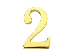 Haushalt Durų numeris "2", aukso spalvos, 45 mm