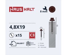 Haushalt Memorysolution SELF SCR 4,8X19 MET+EPDM RAL8017 15PCS