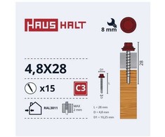 Haushalt „Memorysolution“ savisriegis 4,8x28 mediena + EPMD RAL3011 15 vnt.