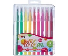 Meninis teptuko formos žymeklis, 1-4 mm, vandens pagrindo, 18 spalvų rinkinys MG
