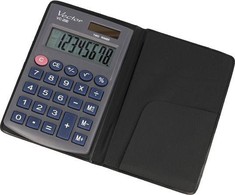 Men's Vector Vector KAV VC-200III pocket skaičiuotuvas, 8 digits, 62.5 x 98.5 mm, pilkas