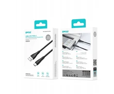 BWOO USB – USB-C laidas 1m 27W 3A juodas BO-X318C