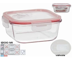 Kvadratinė pietų dėžutė 1200 ml, 7,5 x 18 x 18 cm, KITCHEN&amp;GO