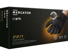 Mercator Medical Nitrilo pirštinės GoGrip juodas, dydis XXL, 50 vnt.