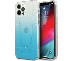 Mercedes Benz Apple iPhone 12 / 12 Pro Mercedes dėklas Transparent Line (MEHCP12MCLGBL) mėlynos spalvos