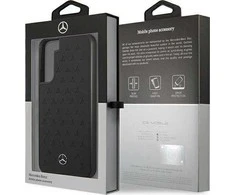 Mercedes MEHCS22MPSQBK S22+ S906 juodos spalvos kietas dėklas Leather Stars Pattern