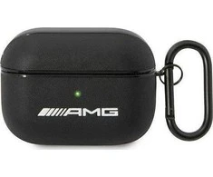 Mercedes Benz Apple AirPods Pro AMG Leather Big Logo (AMAPSLWK) ausinių dėklas juodos spalvos