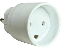 Mercodan E-Line kištuko adapteris iš Schuko/Pin-žemės į DK M/žemės, 250V, 16A, baltas