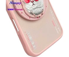 Dėklas Nimmy Glasses Cool Cat MagSafe Apple iPhone 16 rožinės spalvos