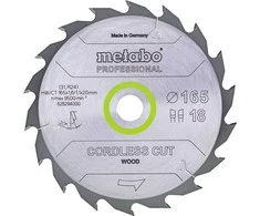 Pjovimo diskas medienai Metabo 628294000; 165x20 mm; Z18; 20°