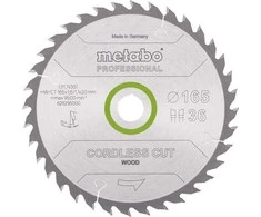 Pjovimo diskas medienai Metabo 628295000; DI; 165x20 mm; Z36; 15°