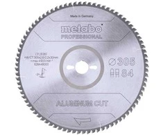 Pjovimo diskas aliuminiui Metabo FZ/TZ Aliuminio cut professional; 305x30x84 mm; -5°