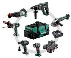 METABO COMBO RINKINYS 18V 6.1 (SB18LTX +SSW18LTX300BL +KH18LTX24 +W18L9-125QUICK +SSEP18LT +ULA) 4×4,0Ah KREPŠYS