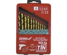 Grąžtas Dedra Rinkinys metalui HSSkobaltasTiN 13 vnt 135
