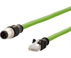 Metz METZ CONNECT M12 kištukas-RJ45 kištukas jungiamasis kabelis, 4 polių RJ45 su D kodavimu, 2 m