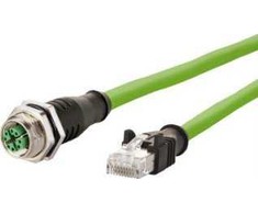 Metz METZ CONNECT M12 moteriškos-RJ45 vyriškos jungties jungiamasis kabelis, 8 kontaktų, X kodavimas, per 1 m