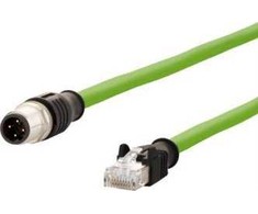 Metz CONNECT Kabelis połączeniowy M12 męski-RJ45 męski, 4-biegunowy su kodem D, prosty, łańcuch nadążny, moment sukamasis, 5 m (142M4D15050)