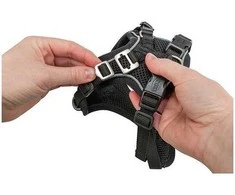 MFH Aukščiausios kokybės „FlexMesh“ šunų petnešos, juodos, ilgis: 63–92 cm / 25 mm, tinka mopsams ir buldogams