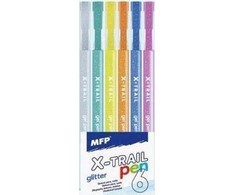 MFP Gelinis rašiklis su blizgučiais, 6 vnt.