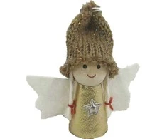 Saska Christmas Kalėdinis angelo pakabukas 7 cm auksinis