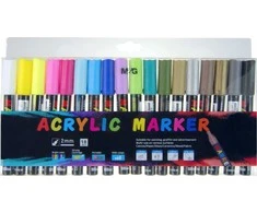 M&amp;G Akriliniai žymekliai 1-2mm rinkinys iš 18 M&amp;G dalių