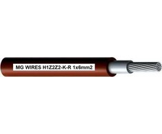 MG0 Fotovoltinis kabelis // MG Wires // 1x6mm2, 0.6/1kV raudonas H1Z2Z2-K-R-6mm2 RD, 50m pakuotė