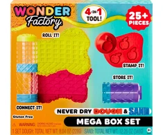 MGA Kūrybinis mega rinkinys Wonder Factory Never Dry Dough &amp; Sand Mega Box Set 595298-EUC