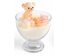 Mia Home Mondex Žvakė puodelyje TEDDY BEAR vaškas 11x14cm kremas