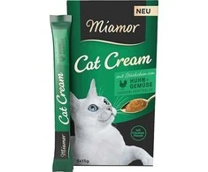 Kačių Skanėstai - MIAMOR Kremas Su Vištiena Ir Daržovėmis - 5x15g Be Glitimo