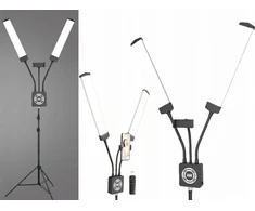 Michael Marinelli Dviguba lanksti LED kosmetinė lempa fotografijai ir filmavimui 40W + nuotolinio valdymo pultas / M46 / juoda