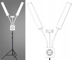 Michaelmarinelli Dviguba Lanksti LED Lempa Kosmetinei Fotografijai ir Vaizdo Įrengimui 40 W + Nuotolinio Valdymo Pultas / M46 / Balta