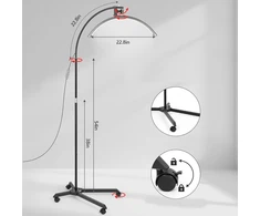 Michael Marinelli kosmetinis veidrodis LED kosmetinė besėmė lemputė Moon skirta makiažui, nagams, blakstienoms 45W +Pultas / GX585R-PRO Juoda
