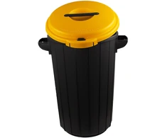 Style Šiukšliadėžė Eco solution 35L 42,5x37,5x54cm tamsi pilka/geltona