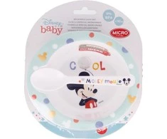 Mickey Mouse Peliukas Mikis – mikrobangų krosnelės rinkinys (dubuo su šaukštu) (vėsus)