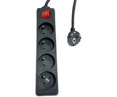 Listwa zasilająca MicroConnect MC-PSOO040500FRB su włącznikiem/wyłącznikiem 4 gniazda 5 m