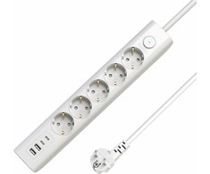 „MicroConnect“ maitinimo blokas USB „Schuko“ maitinimo blokas 5 lizdai 1,5 m Baltas (MC-GRU00515WS-USB)