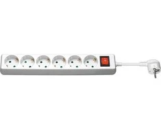 MicroConnect maitinimo juostelė 6 lizdai 5 m balta (GRU0065W)