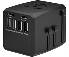 MicroConnect Microconnect MC-TRAVELADAPTER1 elektrinis wtyk zasilający Juodas