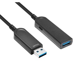 Kabelis USB MicroConnect USB-A - USB-A 25 m Juodas (Premium Optic fiber USB 25m,)