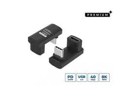 Adapteris USB MicroConnect USB-C - USB-C Juodas (Premium USB4 3x2 USB-C)