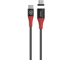 Kabelis USB MicroConnect USB-C - USB-C 1.5 m Juodai-raudona (Safe Charge Magnetic USB-C to)