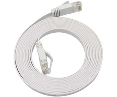 MicroConnect U/UTP CAT6A 1M Baltas Flat
