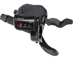 Microshift MICROŠIFT Mannet, dešinė, 7-eilė, suderinama su Shimano, Xpress Shifter, Optinis Translokacijos indikatorius, Juoda (NEW)