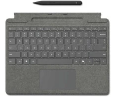 Microsoft Surface Pro 8/9/X 13" dėklas su klaviatūra ir rašikliu, anglų (tarptaut.) išdėstymas, platinos spalvos
